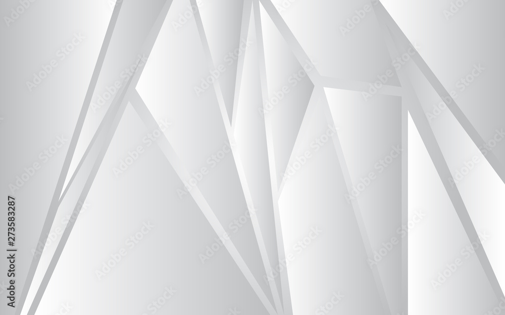 Abstract white background metallic concept. Elegant triangle structure for use cover, banner, card, advertising, corporate 
