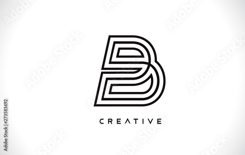 B Letter Design Logo with Creative Modern Trendy Minimalist Monogram Style Vector.