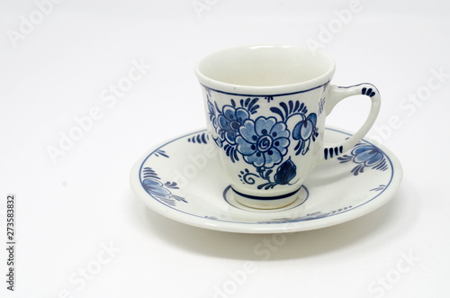 Handpainted Delft espresso cup and saucer - Netherlands
