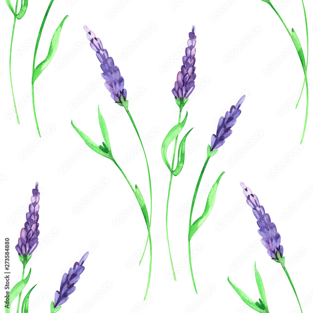 Naklejka premium Seamless summer floral pattern. Hand painted watercolor background.