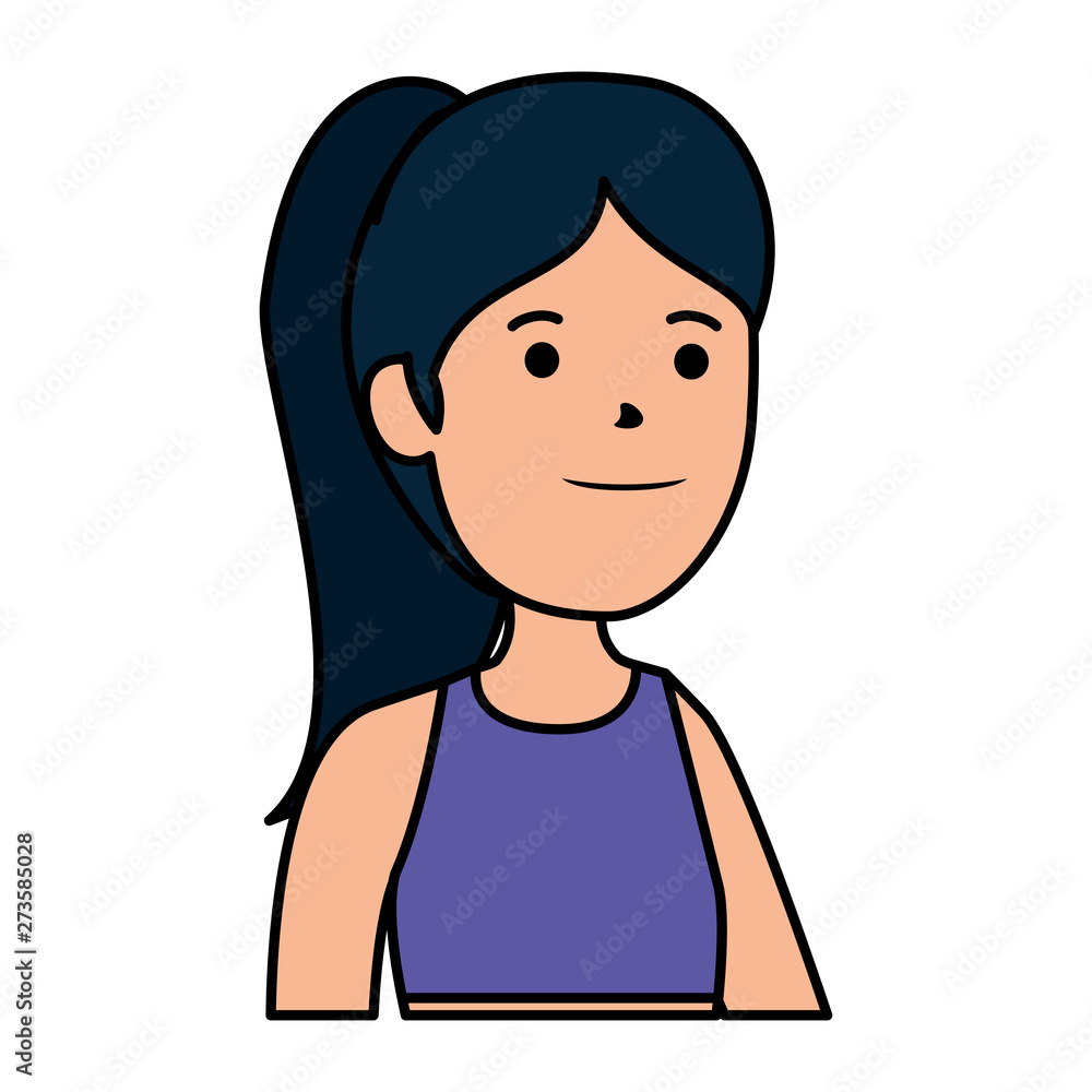 happy young woman avatar character
