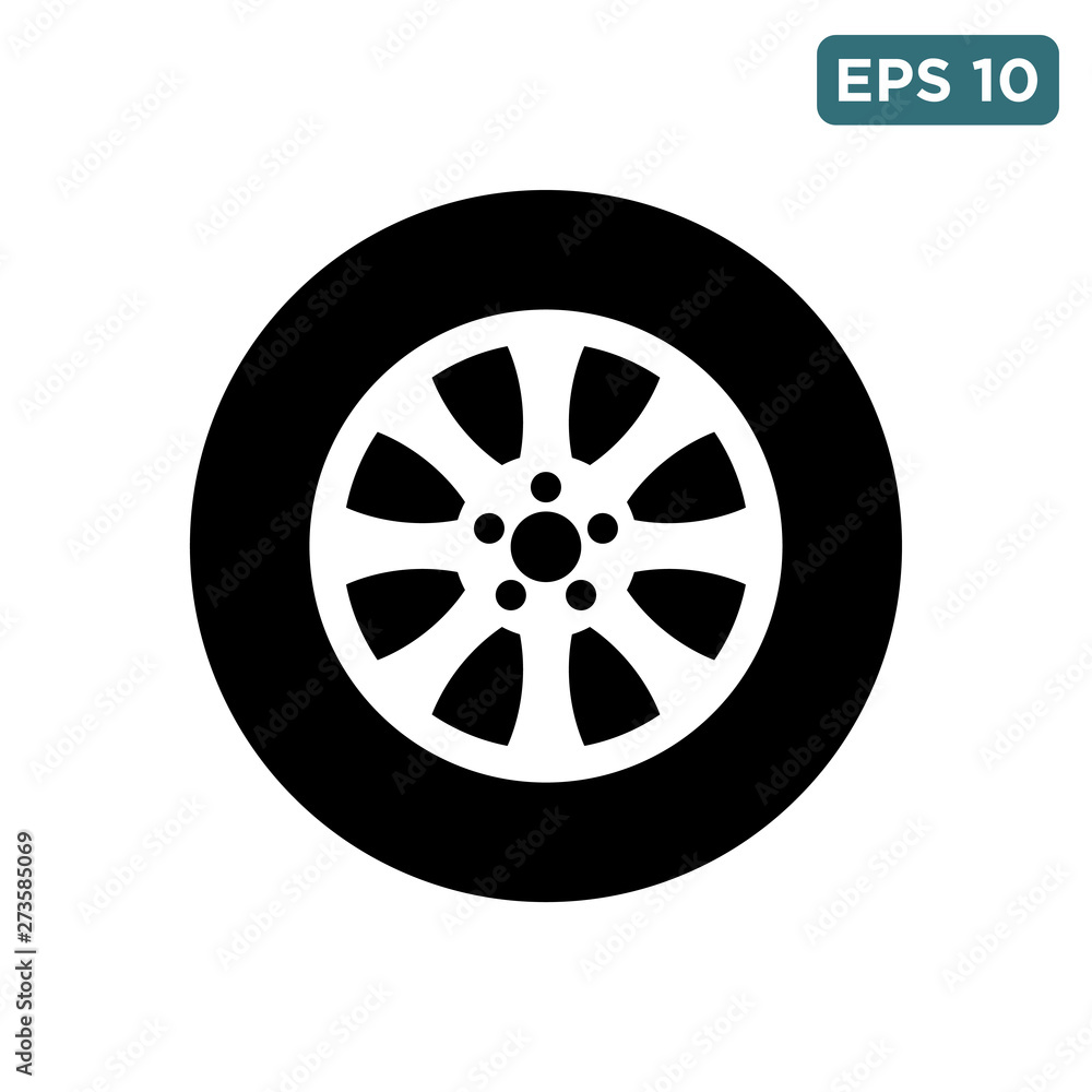 Fototapeta premium tyre - wheel car icon vector