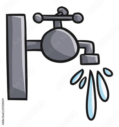 Cute and funny water getting out - vector.