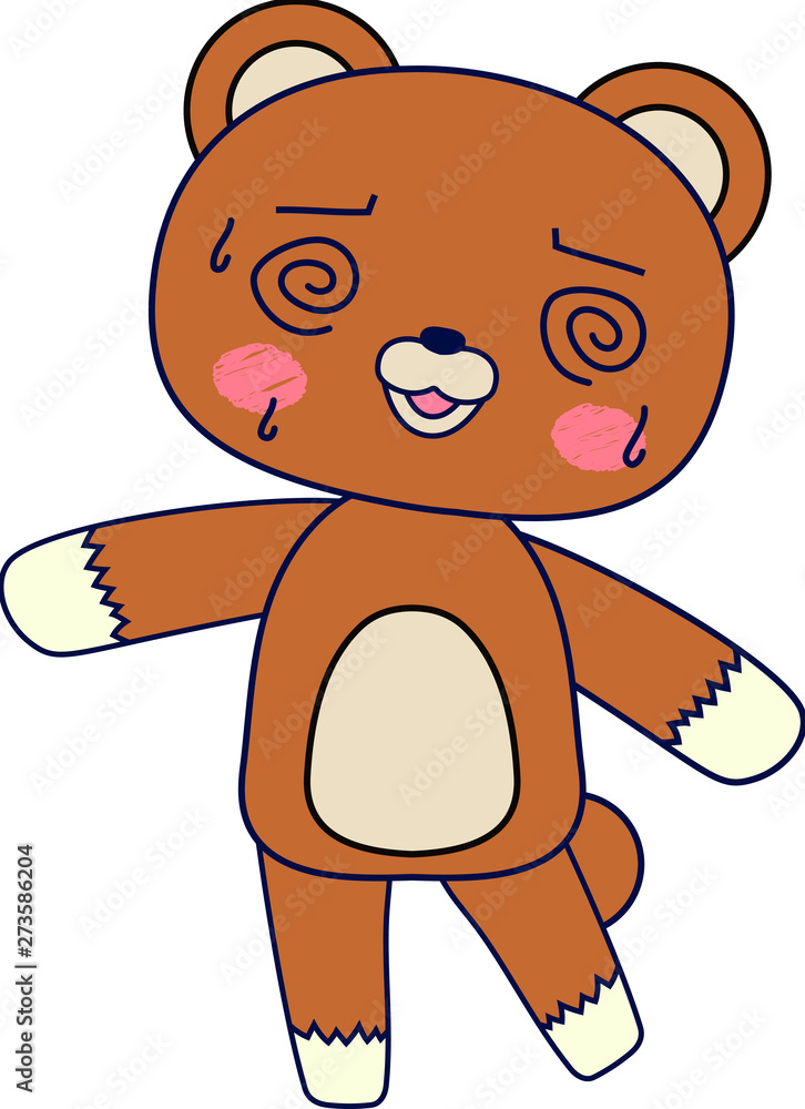 Obraz premium Full-length illustration of the cute Bear character 