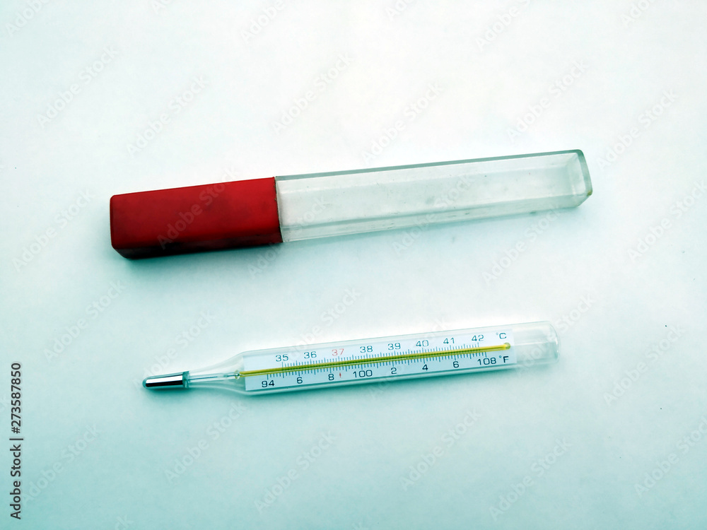 mercury thermometer, isolated on white background mercury thermometer, isolated on white background