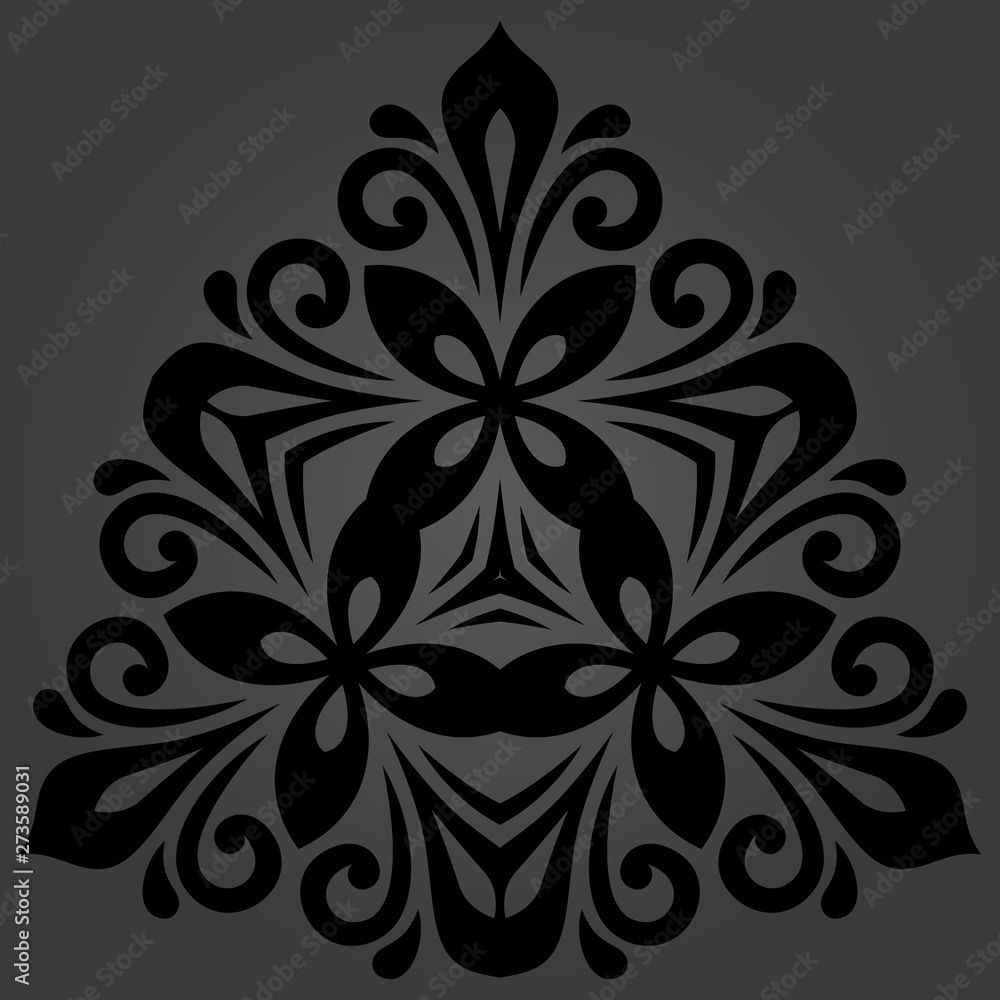 Fototapeta premium Oriental pattern with arabesques and floral elements. Traditional classic ornament. Vintage pattern with arabesques