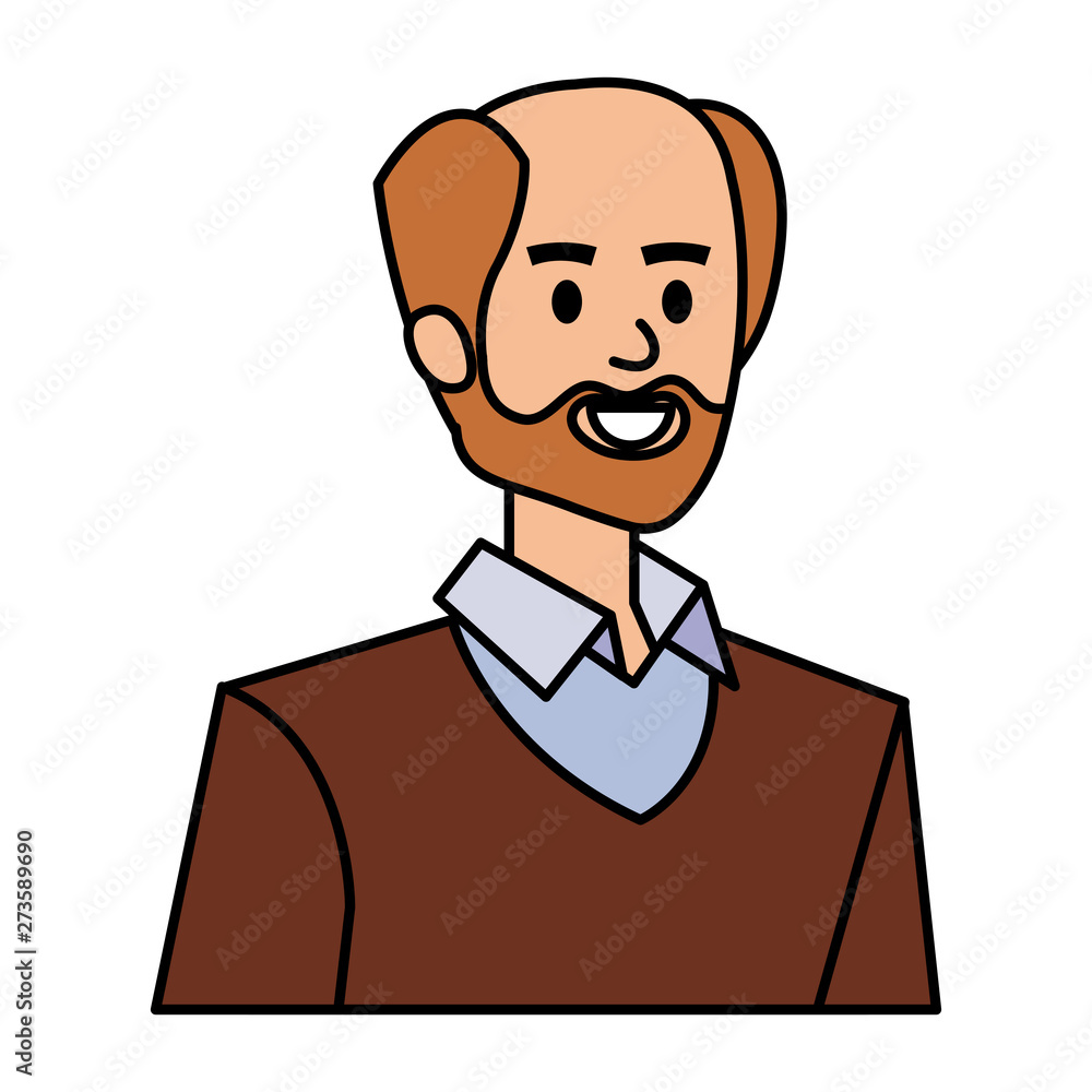 adult father bald with beard character adult father bald with beard character
