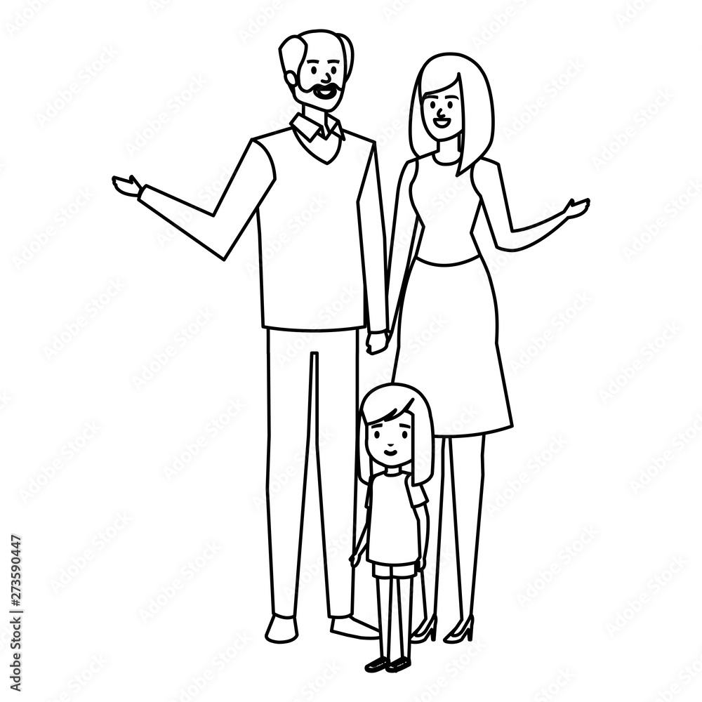 adults parents couple with little daughter adults parents couple with little daughter