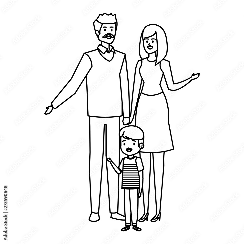 adults parents couple with little son adults parents couple with little son