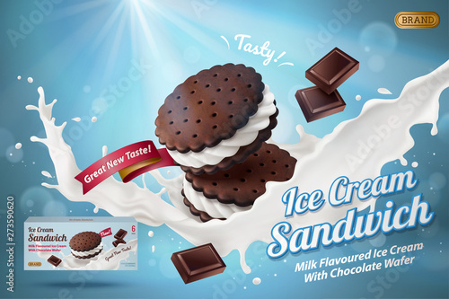 Ice cream sandwich cookie ads