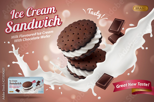 Ice cream sandwich cookie ads