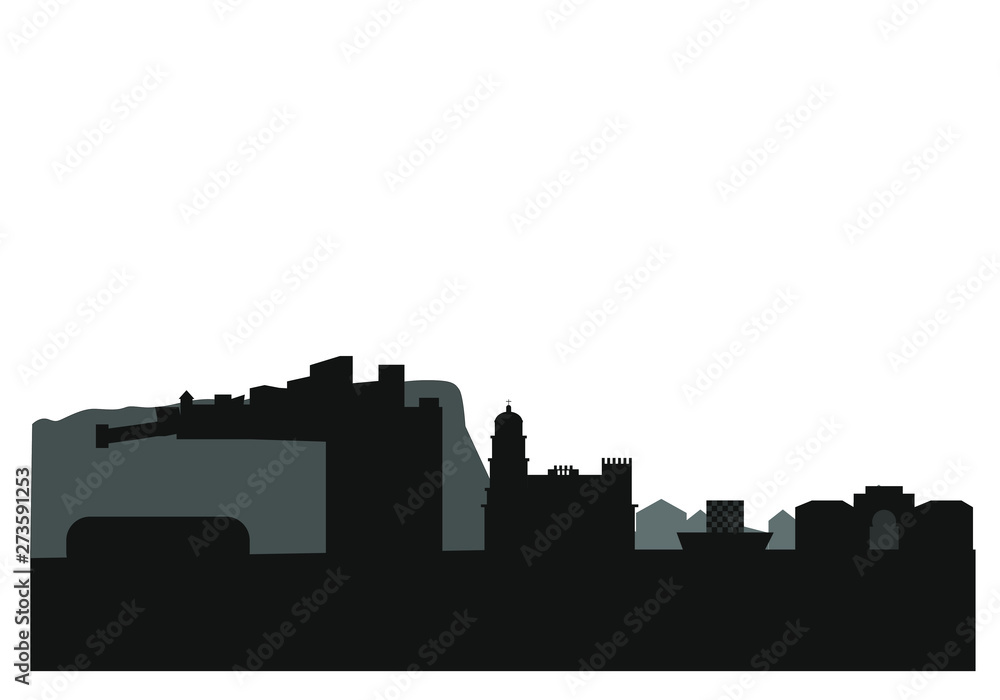 malaga city skyline in spain