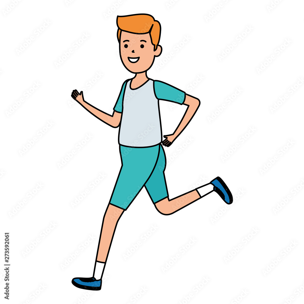 happy athletic boy running sport happy athletic boy running sport