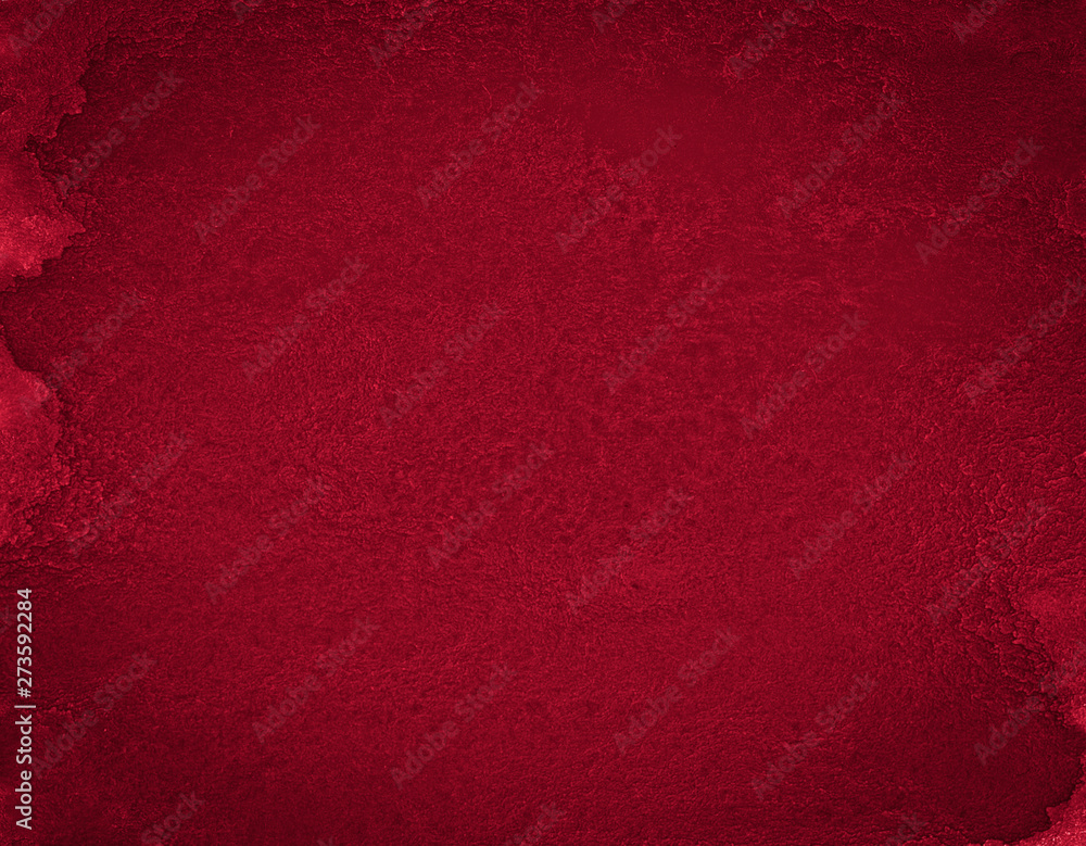 Fototapeta premium Rich burgundy watercolor frame with with bizarre natural divorces and stripes. Abstract background for design, layouts and patterns.
