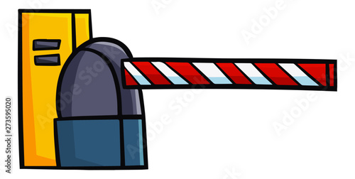 Cute and funny electronic parking bar in closed position - vector