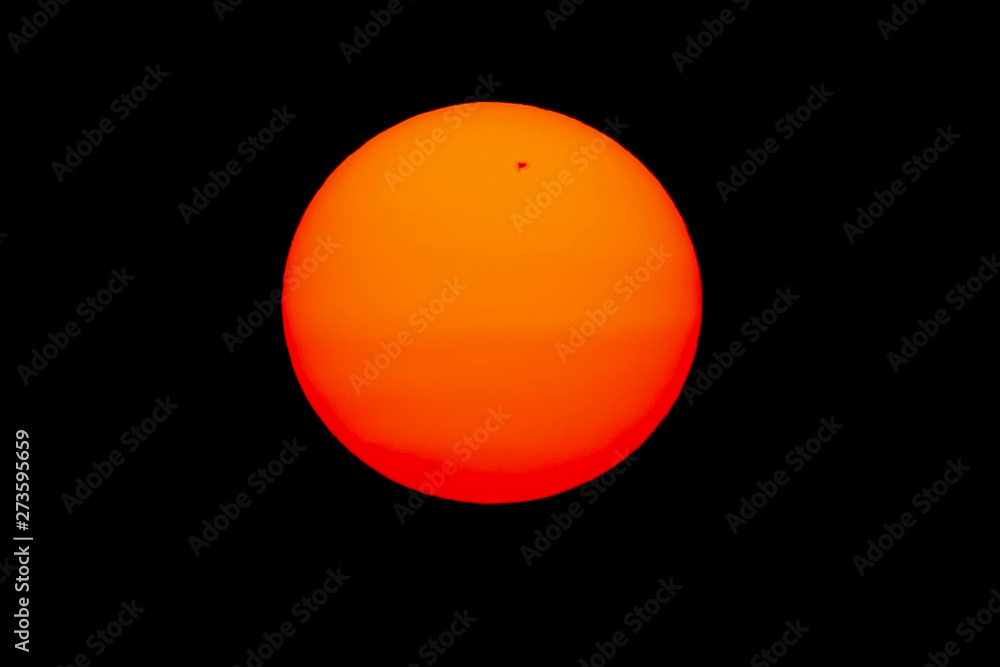 The sun and black spots on the sun