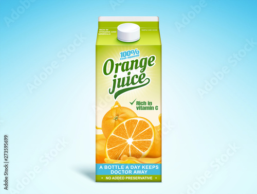 Orange juice paper carton