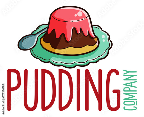 Cute and funny logo for pudding store or company