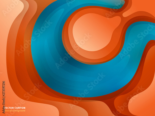 Colorful carving art with bend canyon. Minimalistic design for business presentations, flyers