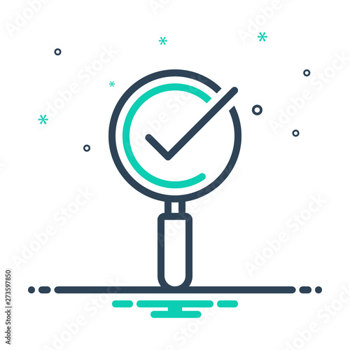 mix icon for magnifying glass with check mark