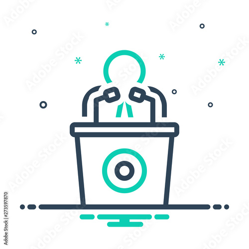 mix icon for man talking by a speaker