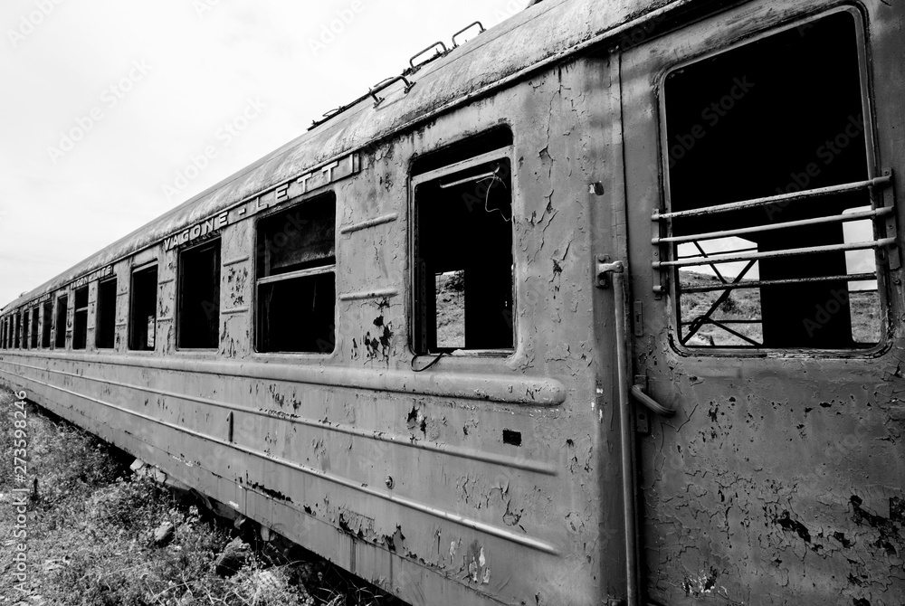 Abandoned rusted train
