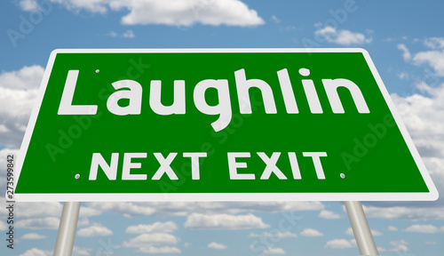 Rendering of a green highway sign for Laughlin photo