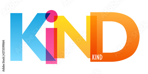 KIND colorful vector concept word typography banner