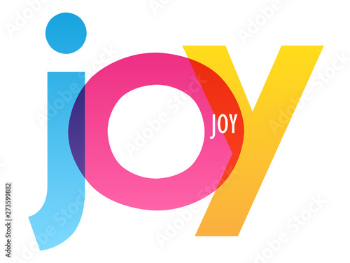 JOY colorful vector concept word typography banner