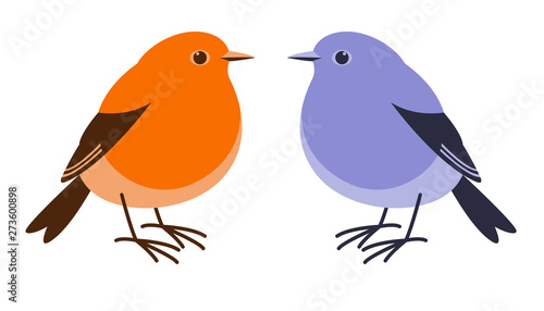 bird plumbeous water redstart,vector illustration,flat style,set