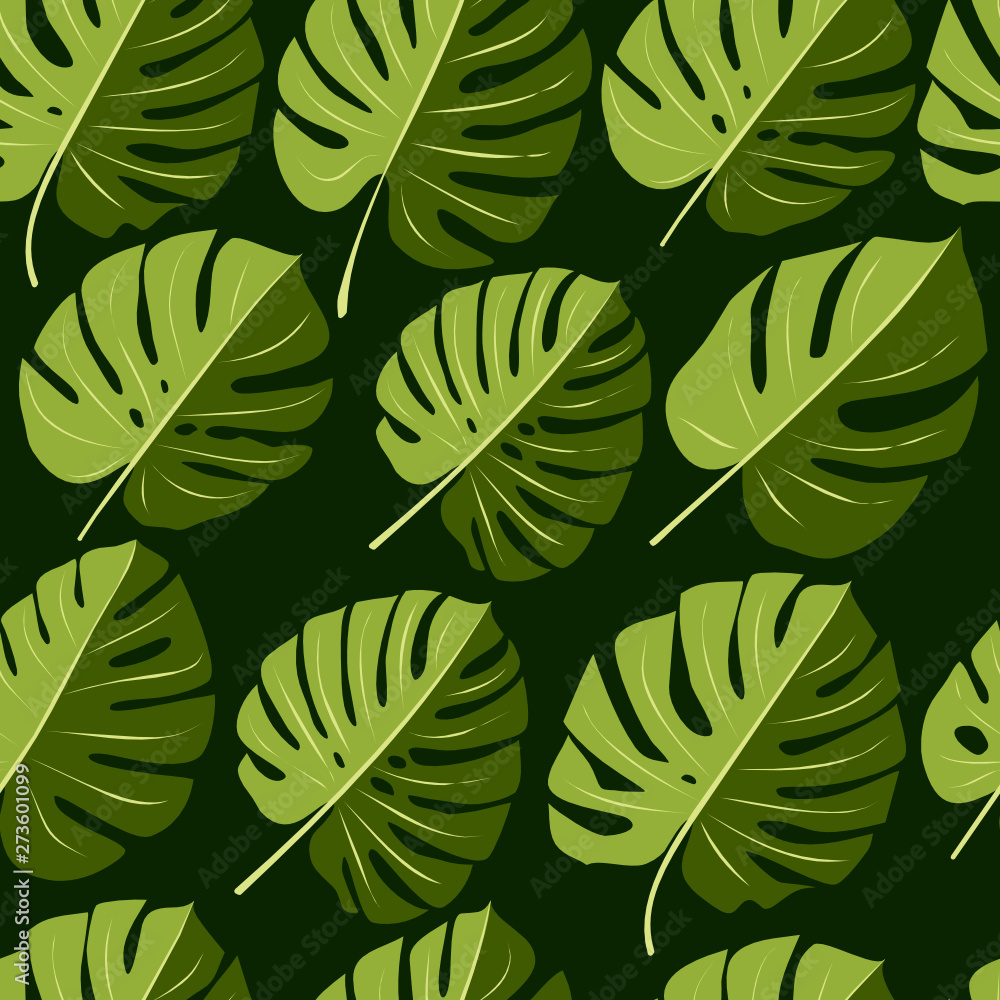 Fototapeta premium Seamless monstera pattern. Monstera background. Hand drawn pattern. Monstera leaves. Jungle pattern. Summer. Jungle
