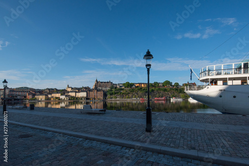 Boats, pier and landmarks in Stockholm a tranquil morning,  © Hans Baath