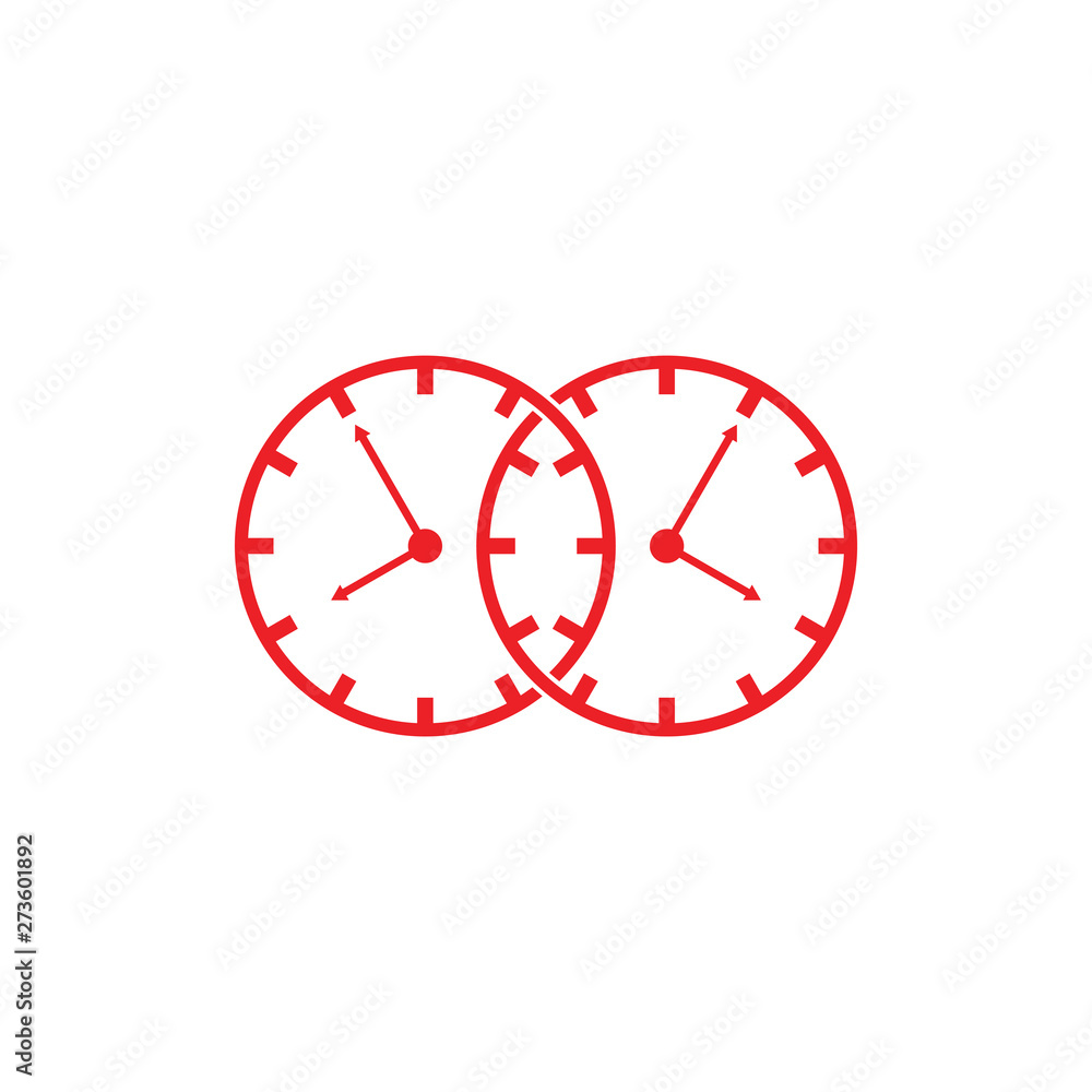 linked watch analog symbol logo vector linked watch analog symbol logo vector
