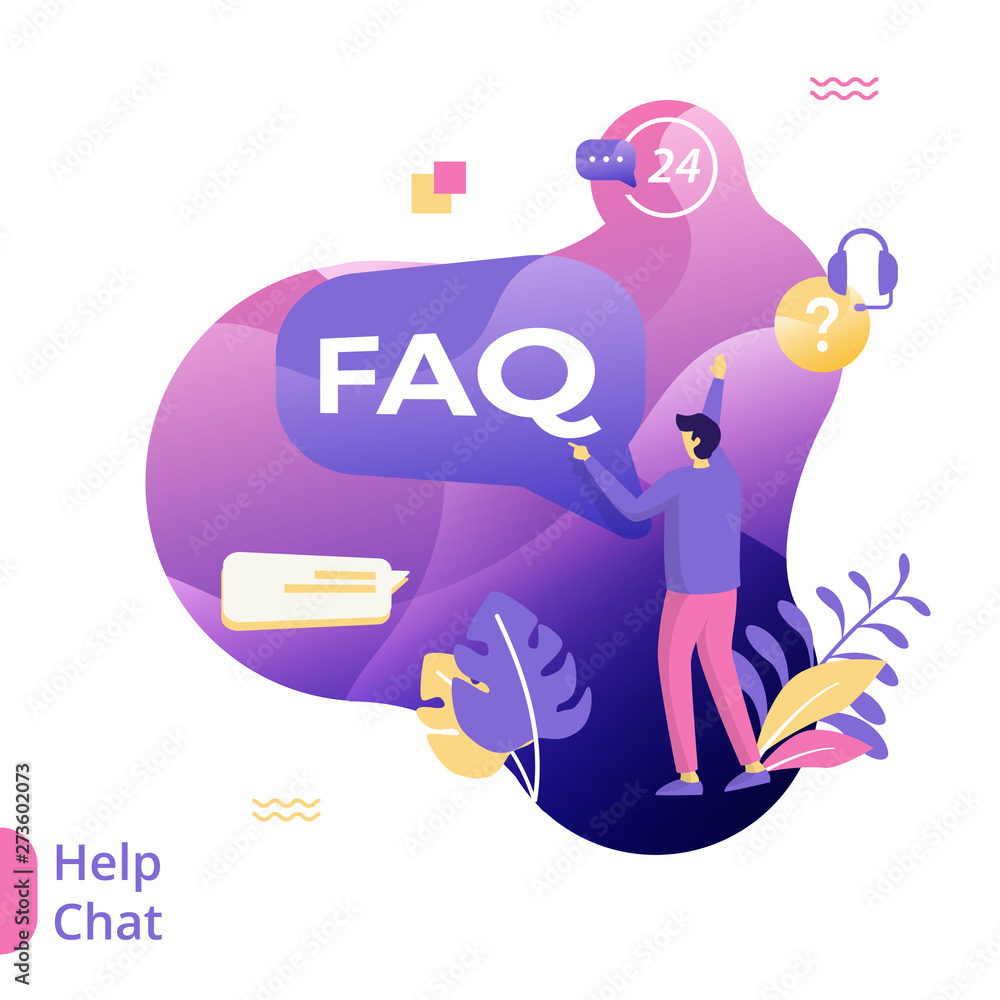 Flat Illustration Help Chat Flat Illustration Help Chat
