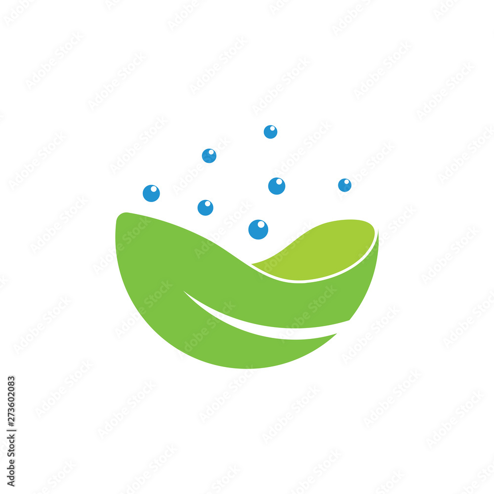 Fototapeta premium 3d leaf dew symbol decoration nature vector