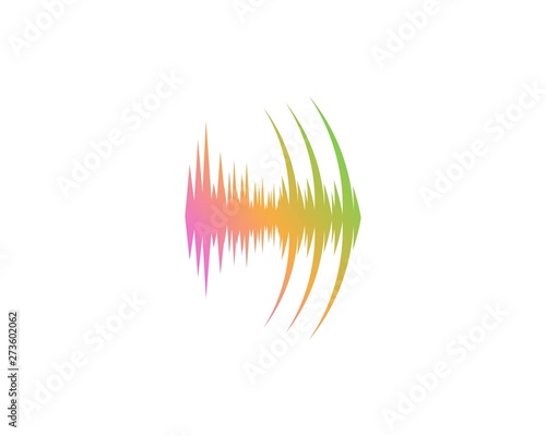 Audio sound wave logo template design vector