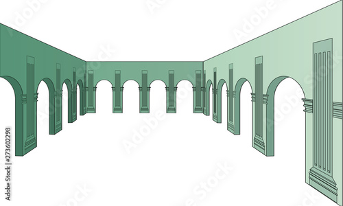 corridor with arches