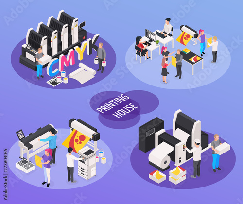 Printing House Concept Icons Set