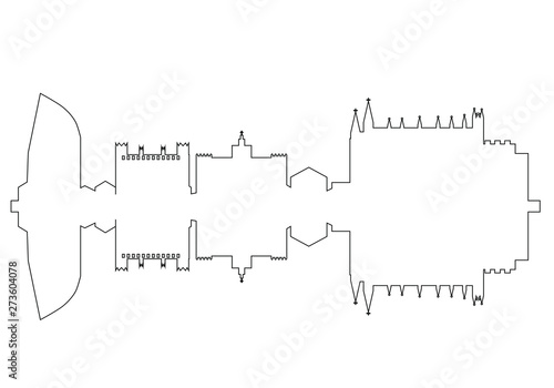 Palma City skyline in Mallorca in Spain