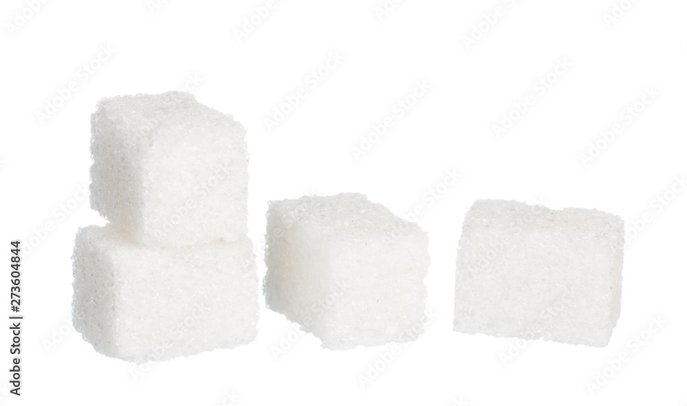 Cubes of sugar isolated on white background Cubes of sugar isolated on white background