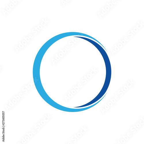 simple blue ring 3d logo vector