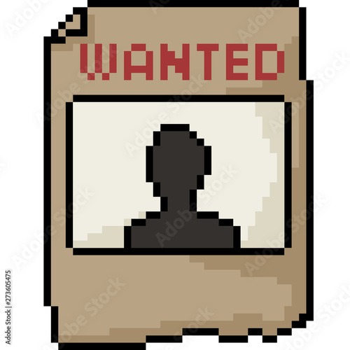vector pixel art wanted sign