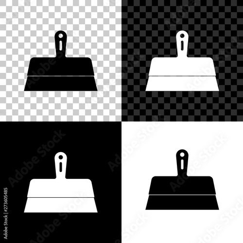 Putty knife icon isolated on black, white and transparent background. Spatula repair tool. Spackling or paint instruments. Vector Illustration