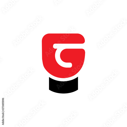 letter g boxing gloves shape logo vector