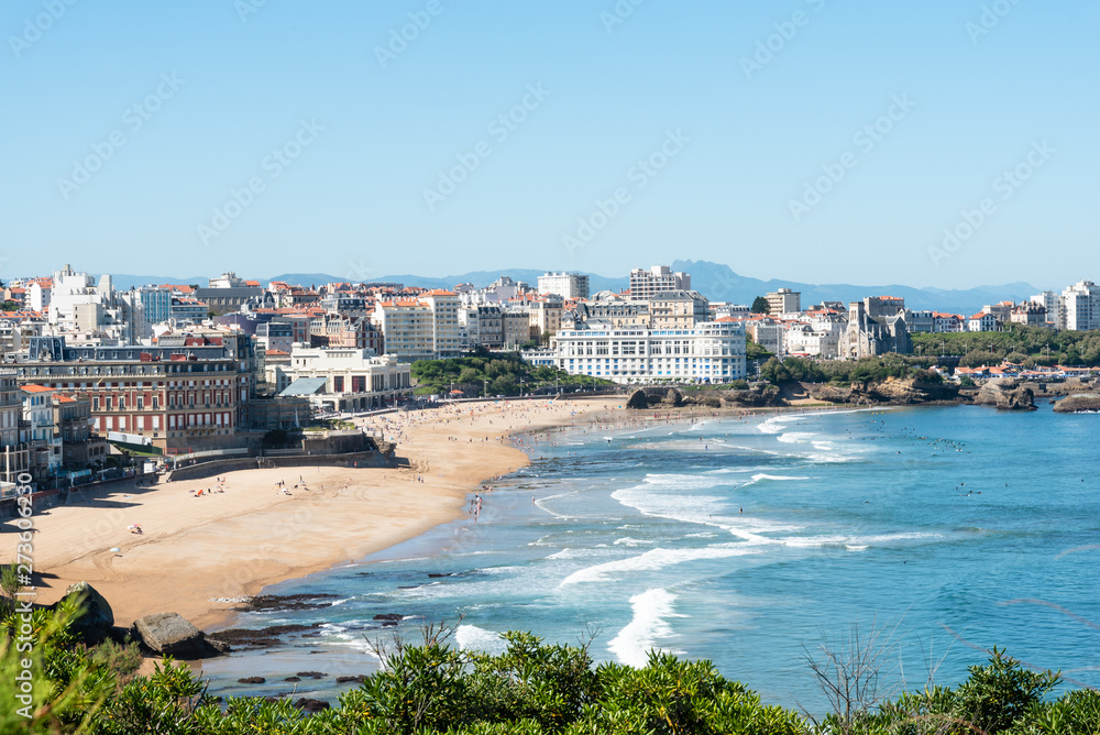 The main beach of Biarritz. Basque Country of France.