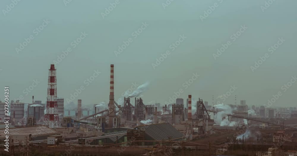 Aerial view of thermal power plant Aerial view of thermal power plant