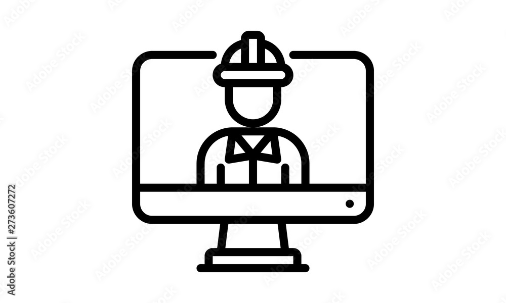 Monitor engineer icon for IT and technical support Monitor engineer icon for IT and technical support