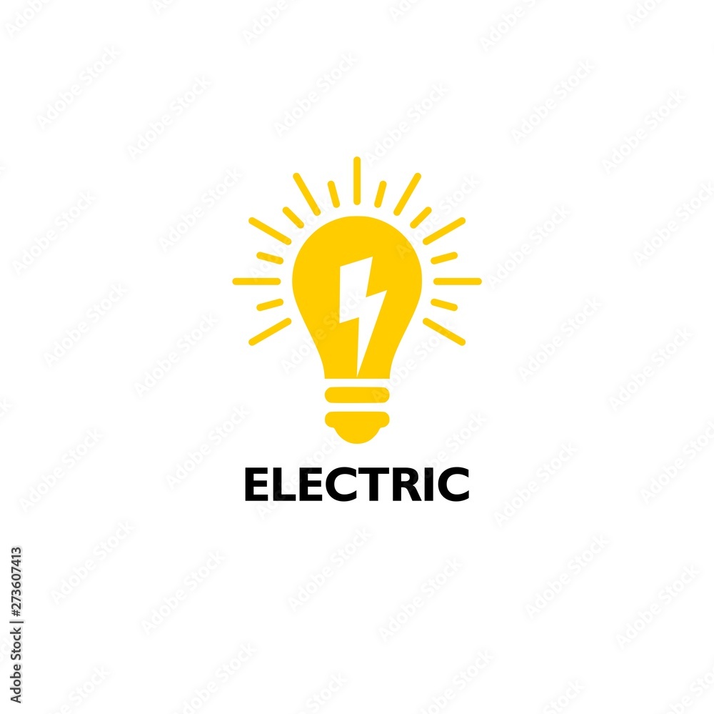 Light bulb and lightning bolt logo template Light bulb and lightning bolt logo template