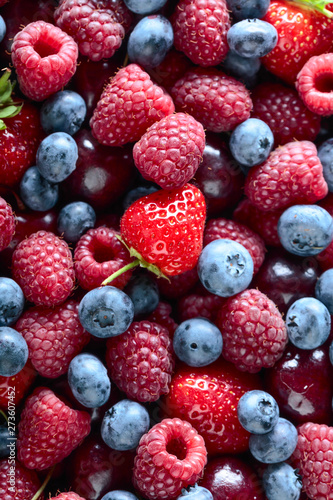 Berries closeup assorted mix.