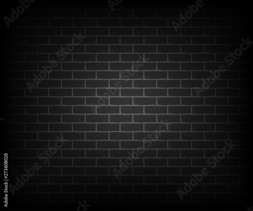 Black brick wall seamless. Vector illustration background.Vector EPS 10.